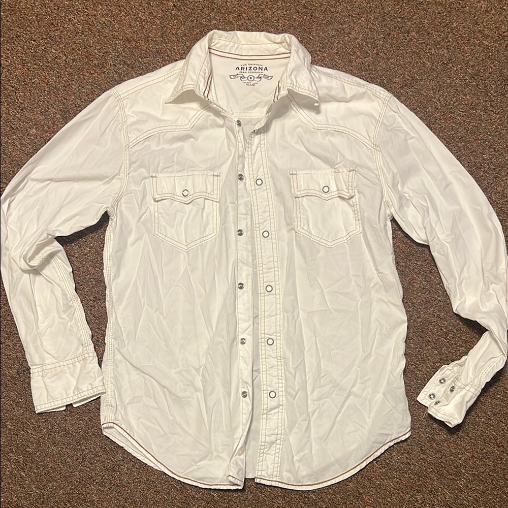 Arizona Jean Company Men’s Size Small White Button Down Shirt